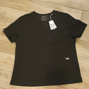 Figs 3 Pocket Scrub Top Black XXL